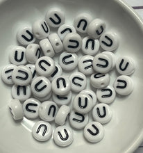 Acrylic Plastic Letter Beads 7mm